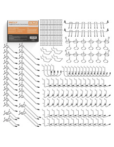 Juego de Ganchos para Tablero Perforado INCLY 206PCS Alta Resistencia