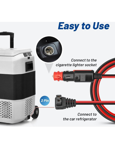 Cable de Alimentación Anina 12V/24V 3m para Refrigerador de Coche
