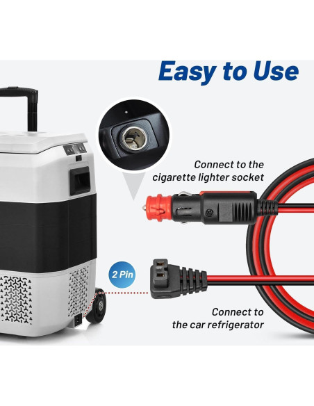 Cable de Alimentación Anina 12V/24V 3m para Refrigerador de Coche