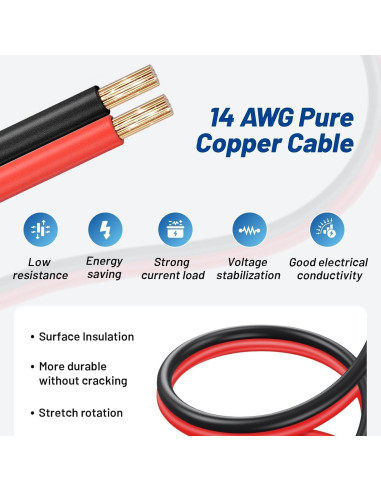 Cable de Alimentación Anina 12V/24V 3m para Refrigerador de Coche