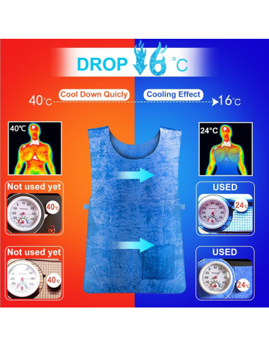 Chaleco Refrigerante Evaporativo PVA Unisex para Verano