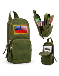 Estuche Táctico BERRYRIZZ Verde Organizador de Lápices 22x10cm