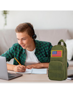 Estuche Táctico BERRYRIZZ Verde Organizador de Lápices 22x10cm 2