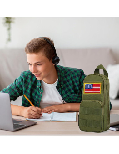 Estuche Táctico BERRYRIZZ Verde Organizador de Lápices 22x10cm