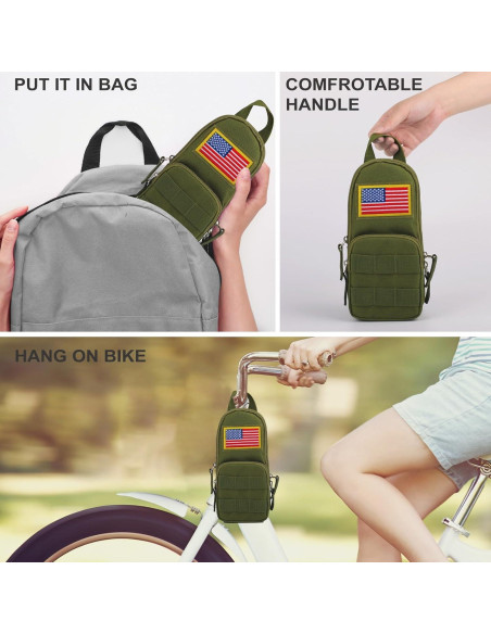 Estuche Táctico BERRYRIZZ Verde Organizador de Lápices 22x10cm