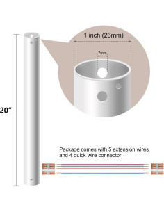 Barra de extensión 50.8 cm FXZZ para ventilador de techo 2