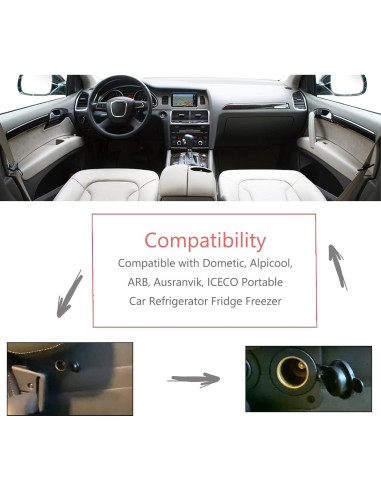 Cable de Alimentación 12V/24V para Refrigerador de Coche