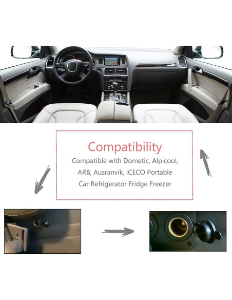 Cable de Alimentación 12V/24V para Refrigerador de Coche