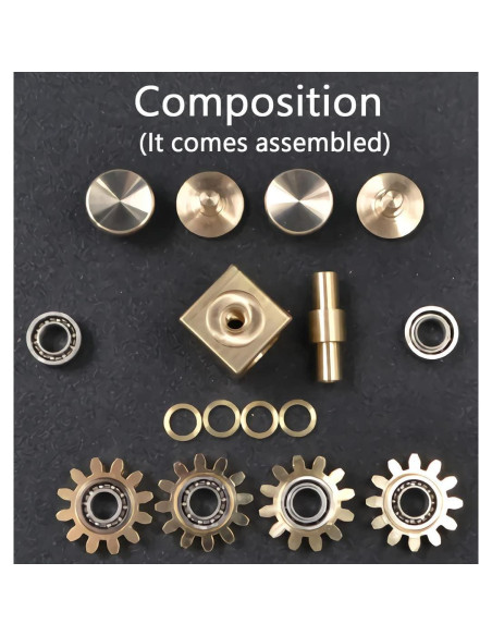 Cubo Antiestrés Wewinn de Latón Puro 4 Engranajes EDC