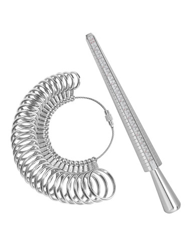 Kit de Medición de Anillos Accmor con Mandril y Calibrador