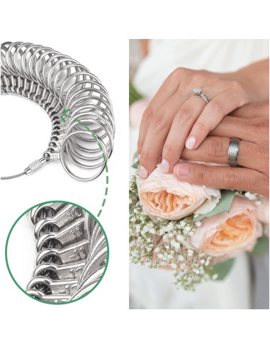 Kit de Medición de Anillos Accmor con Mandril y Calibrador