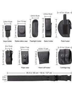 Cinturón Táctico Policial FLKQC 10 en 1 Ajustable 2