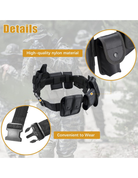 Cinturón Táctico Policial FLKQC 10 en 1 Ajustable