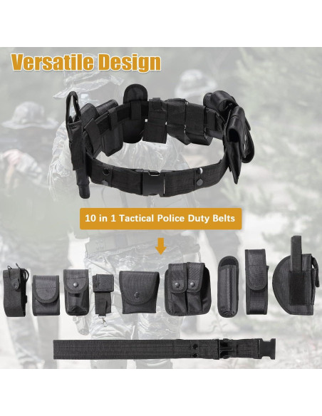 Cinturón Táctico Policial FLKQC 10 en 1 Ajustable