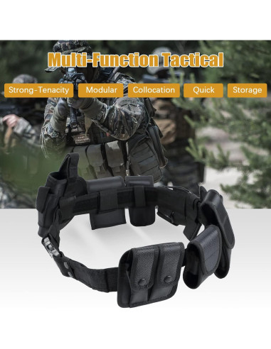 Cinturón Táctico Policial FLKQC 10 en 1 Ajustable