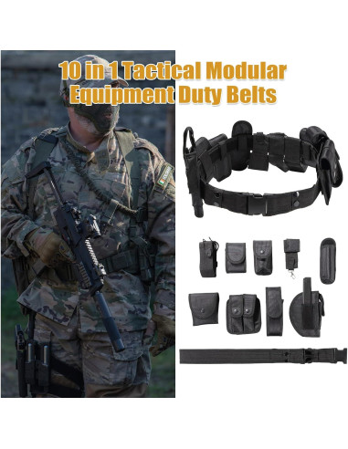 Cinturón Táctico Policial FLKQC 10 en 1 Ajustable