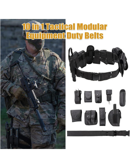 Cinturón Táctico Policial FLKQC 10 en 1 Ajustable