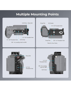 Cage para Sony FX30 FX3 con Abrazadera HDMI y Riel NATO 2