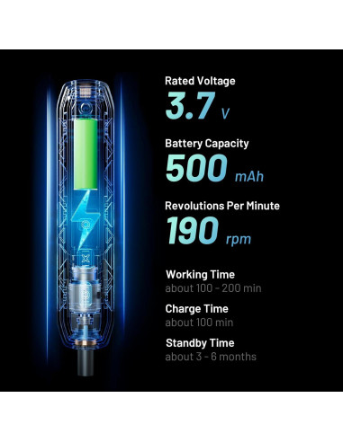 Juego de Destornilladores Eléctricos EZARC 181 en 1 con 160 Puntas