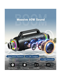 Altavoz Bluetooth Ortizan M12 80W Subwoofer Impermeable 2