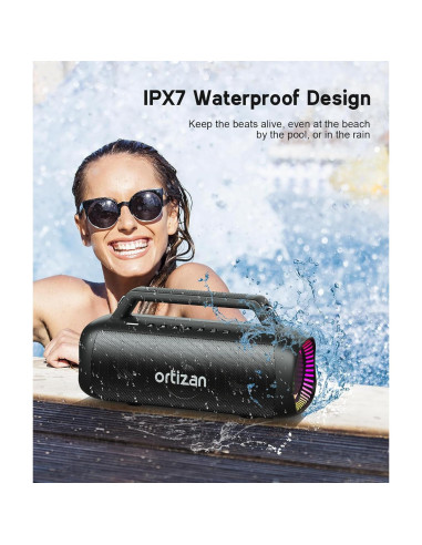 Altavoz Bluetooth Ortizan M12 80W Subwoofer Impermeable