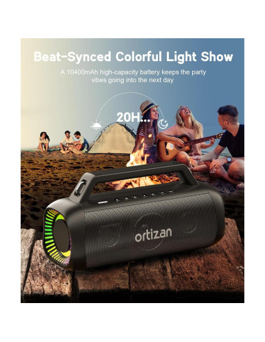 Altavoz Bluetooth Ortizan M12 80W Subwoofer Impermeable