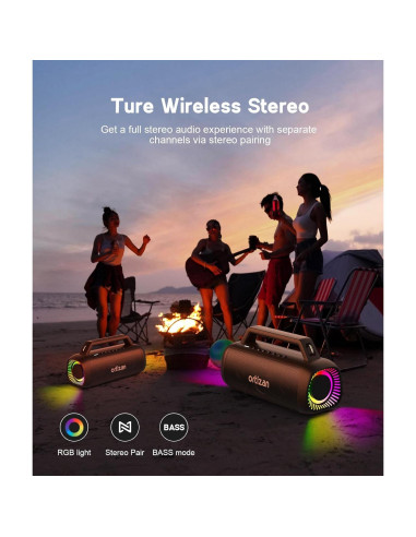 Altavoz Bluetooth Ortizan M12 80W Subwoofer Impermeable