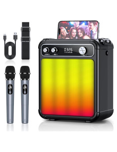 Máquina de Karaoke ROUWU K257 Bluetooth 30W 2 Micrófonos