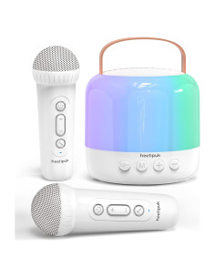 Mini máquina de karaoke Bluetooth Y6 con 2 micrófonos - Blanco