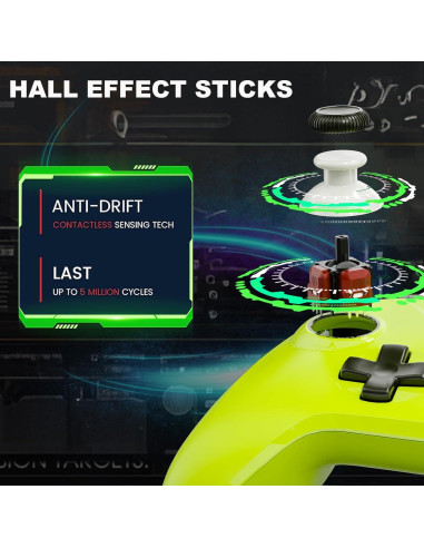 Controlador de Juego PTD Verde 2.3m RGB Sin Deriva