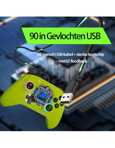 Controlador de Juego PTD Verde 2.3m RGB Sin Deriva