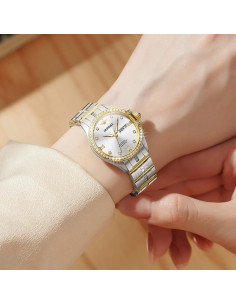 Reloj Automático OUPINKE Dama Esqueleto Rosa Oro Diamantes 2