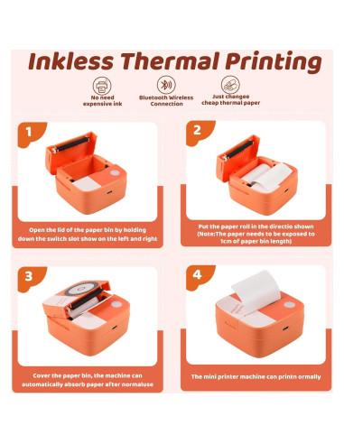 Mini Impresora Térmica Arcomin DC-RP-001 Bluetooth 5 Rollos