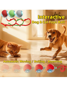 Bola Interactiva para Mascotas XinHai, Juguete Automático Rojo 2