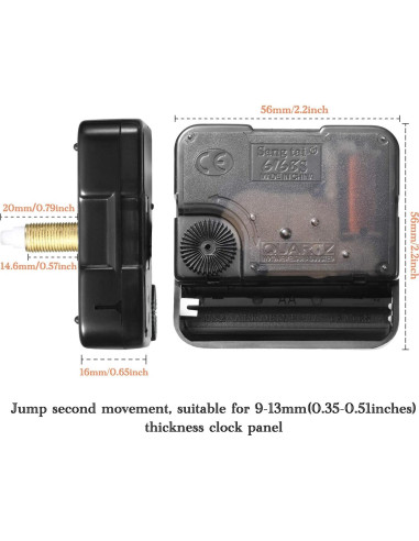 Hicarer Kit de Mecanismos de Reloj de Cuarzo 20 mm 5 Manecillas