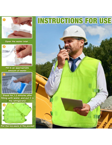 Chaleco Refrigerante Jexine 2 Pcs con 48 Paquetes de Hielo