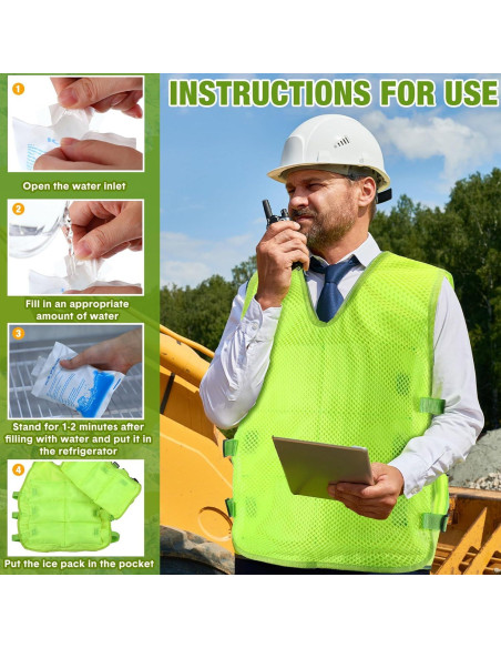 Chaleco Refrigerante Jexine 2 Pcs con 48 Paquetes de Hielo