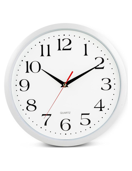 Reloj de Pared Blanco Bernhard 30,48 cm Silencioso Cuarzo