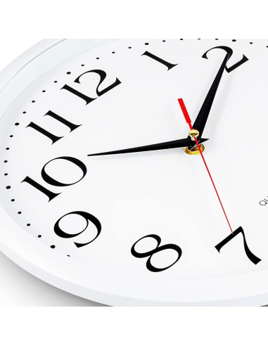 Reloj de Pared Blanco Bernhard 30,48 cm Silencioso Cuarzo