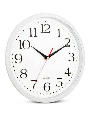 Reloj de Pared Blanco Bernhard 30,48 cm Silencioso Cuarzo