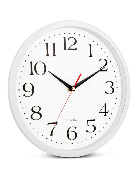 Reloj de Pared Blanco Bernhard 30,48 cm Silencioso Cuarzo