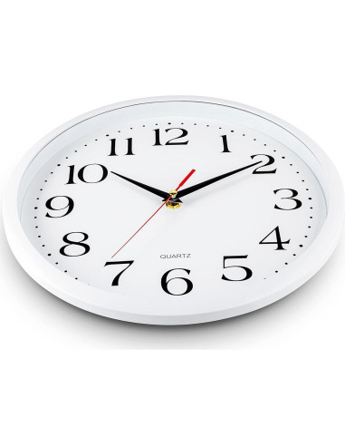 Reloj de Pared Blanco Bernhard 30,48 cm Silencioso Cuarzo