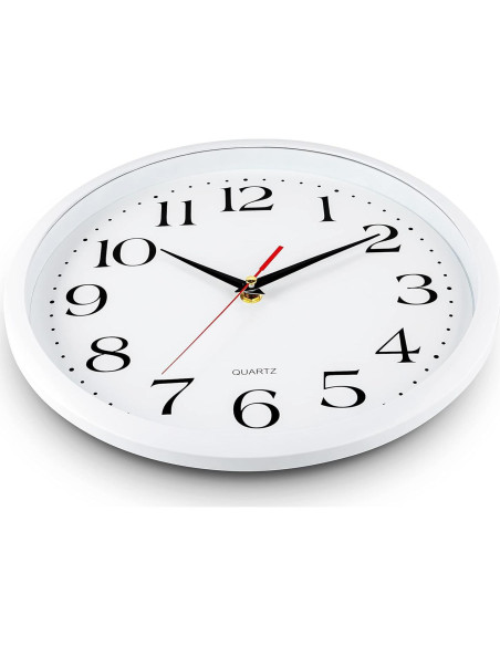 Reloj de Pared Blanco Bernhard 30,48 cm Silencioso Cuarzo