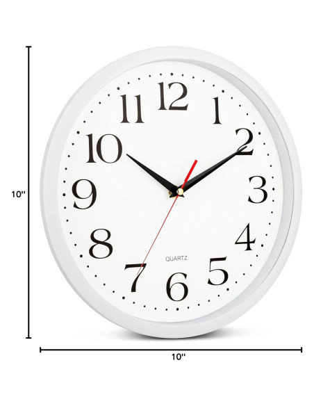 Reloj de Pared Blanco Bernhard 30,48 cm Silencioso Cuarzo