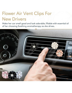 Difusores de aire para coche GIFTGET 3 clips flor decorativos 2