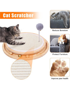 Rascador para Gatos LMUGOOS con Pista y Bola de Resorte 2