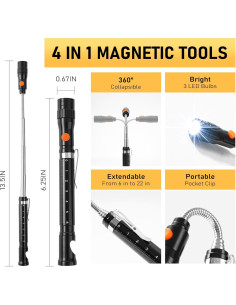 Bolígrafo Multitool KOOPOOL con Linterna y Magneto Negro 2