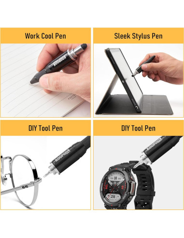 Bolígrafo Multitool KOOPOOL con Linterna y Magneto Negro