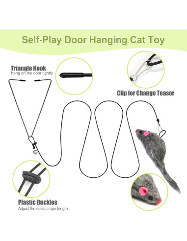 Juguetes Interactivos para Gatos ChicWow, 2 Varitas y 2 Colgantes