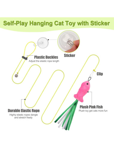 Juguetes Interactivos para Gatos ChicWow, 2 Varitas y 2 Colgantes